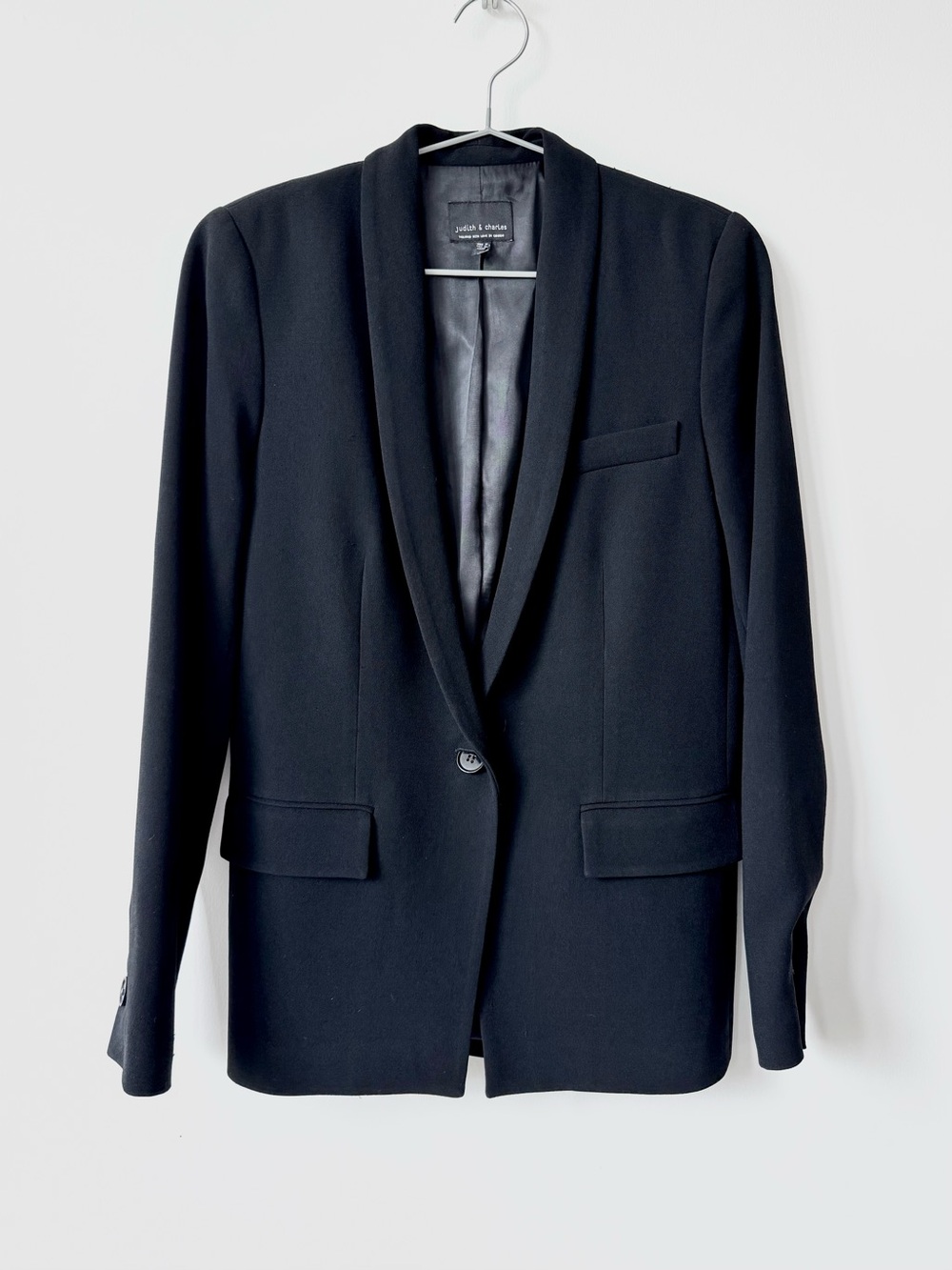Judith & Charles Black Shawl-Collar Single-Button Blazer - Made in Canada